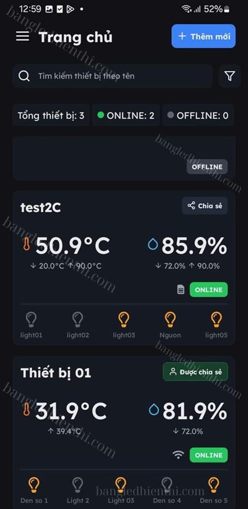 giao diện trang chủ